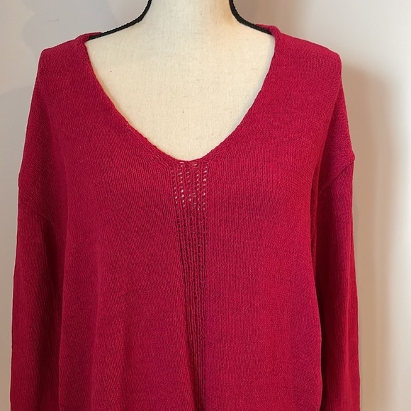 NWT Philosophy Knit Sweater SZ XXL Fuchsia Very Soft to Touch V-Neck - Picture 3 of 14